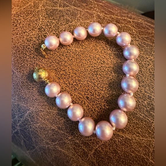 3-4mm Pink Cultured Freshwater Pearl Bracelet with Yellow  Pink Pearl Bracelet with gold over sterling silver clasp